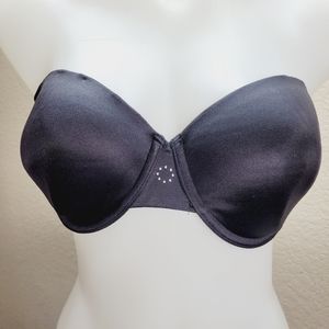 * Sweet nothings by maidenform size 38D solid black underwire padded bandou bra